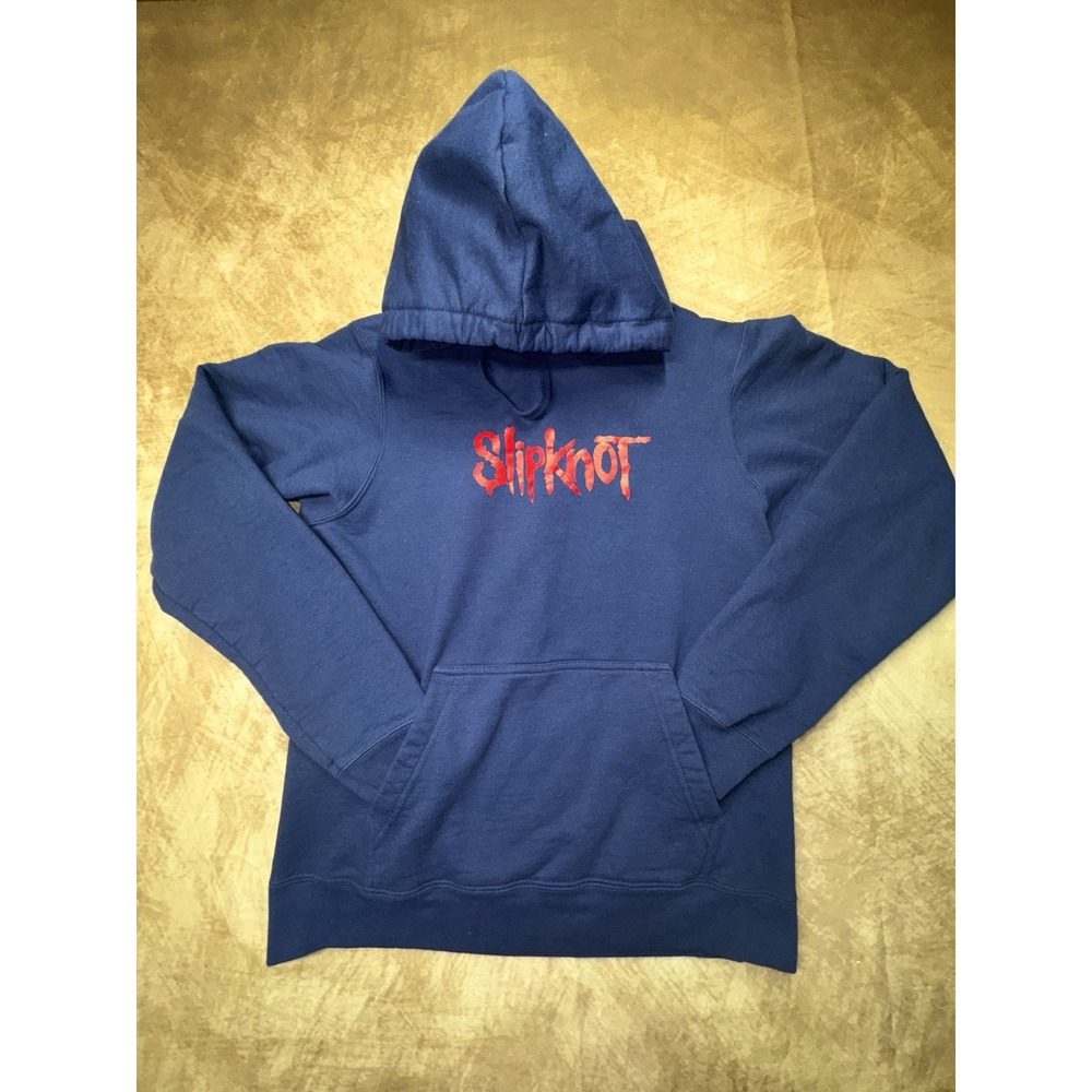 Slipknot Pullover Hoodie Blue Mens Unisex Small Fleece Red Graphic Rock Band